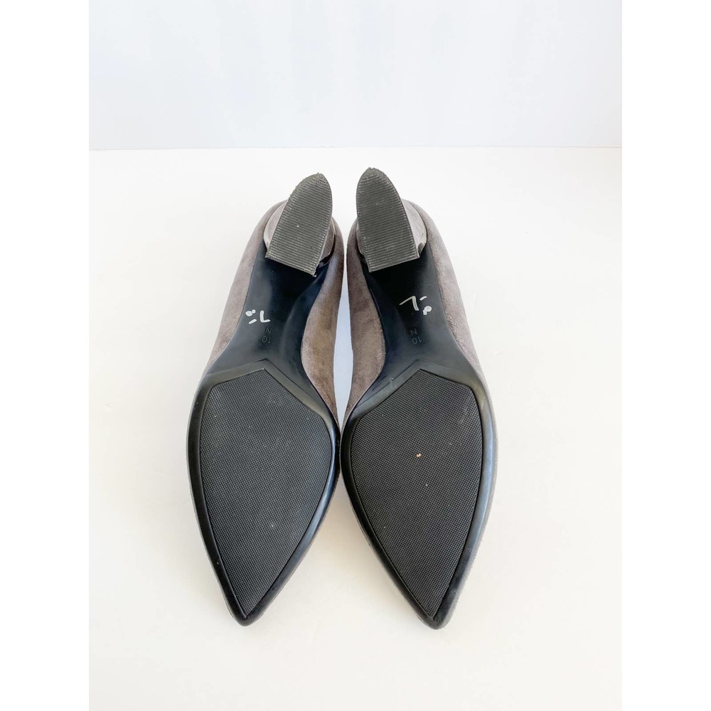 VANELI Women's Gray Suede Pointed Toe Chunky Block Heel Pumps size 10 Narrow - Picture 10 of 11